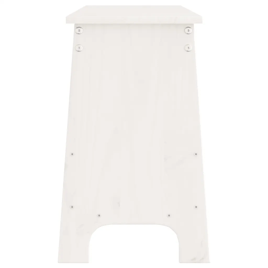 Panca da Ingresso Bianca 160x28x45 cm in Legno Massello di Pino 837380