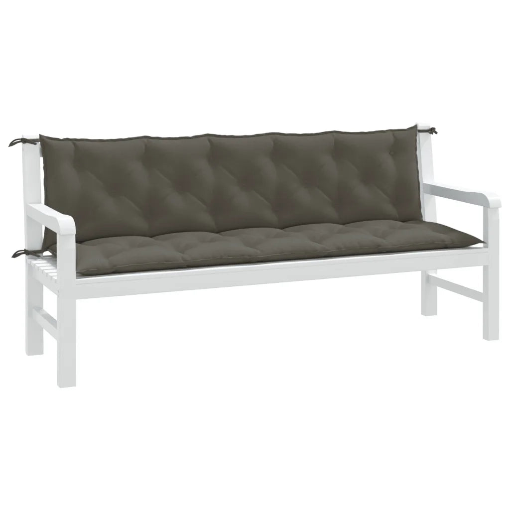 Cuscini Panca Giardino 2pz Grigio Scuro MÃ©lange 180x50x7 cm