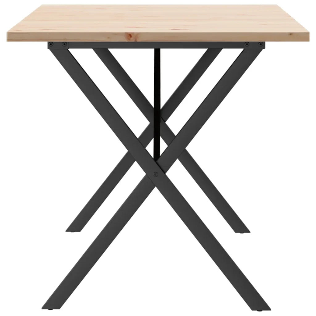 Tavolo da Pranzo Telaio a X 160x80x75,5 cm Legno Pino e Acciaio 3282765