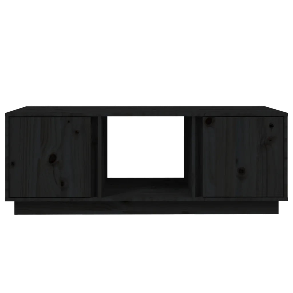 Tavolino da Salotto Nero 110x50x40 cm Legno Massello di Pino 814428