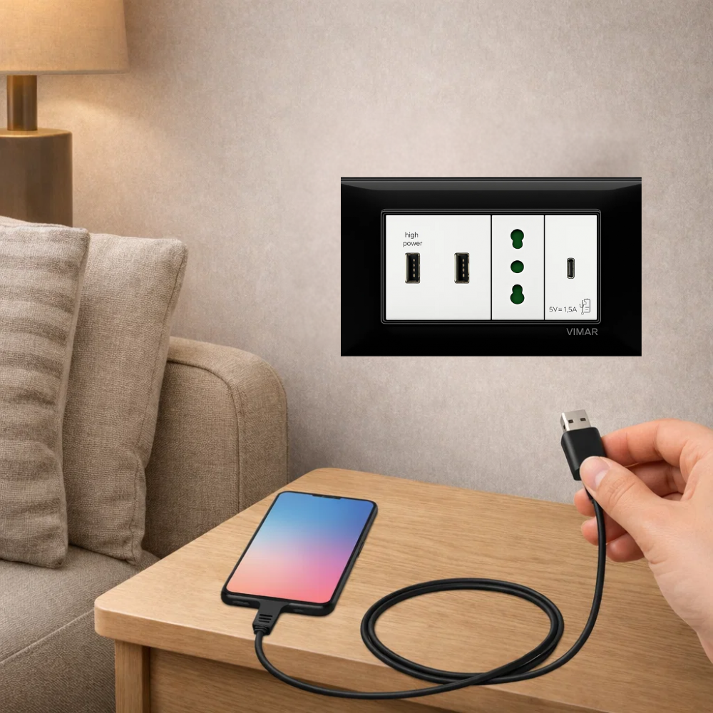 Unità di alimentazione usb 5v 1 5a bianca per uso domestico