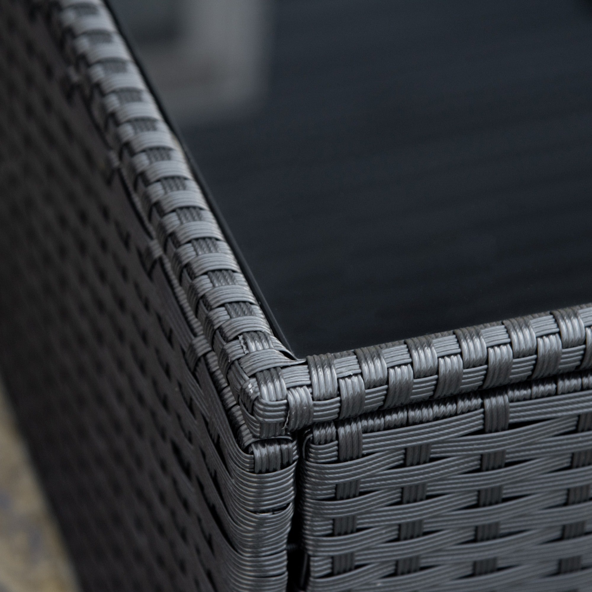 EASYCOMFORT  Salotto da Giardino in PE Rattan 7 Pezzi con Divano Pouf Tavolino Nero con Cuscini Cachi e Verde