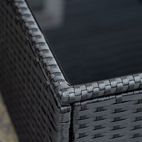 EASYCOMFORT  Salotto da Giardino in PE Rattan 7 Pezzi con Divano Pouf Tavolino Nero con Cuscini Cachi e Verde