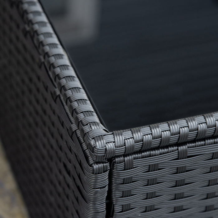 EASYCOMFORT  Salotto da Giardino in PE Rattan 7 Pezzi con Divano Pouf Tavolino Nero con Cuscini Cachi e Verde