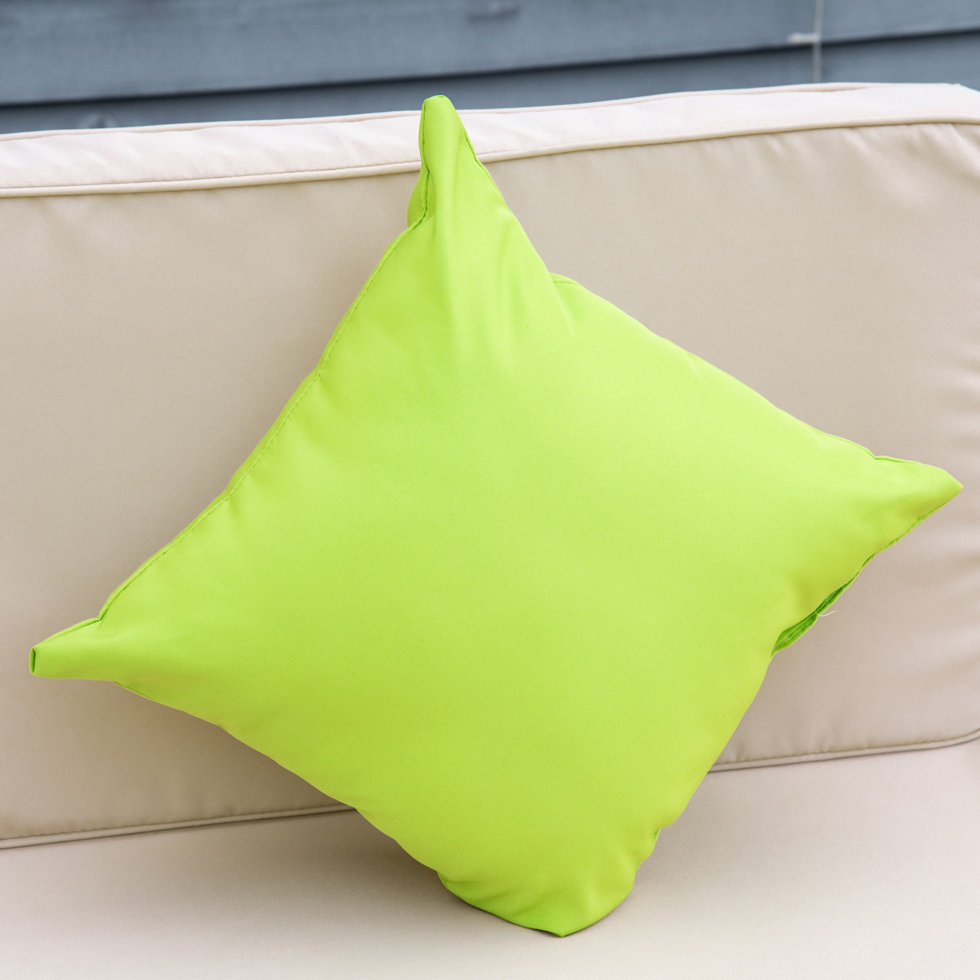 EASYCOMFORT  Salotto da Giardino in PE Rattan 7 Pezzi con Divano Pouf Tavolino Nero con Cuscini Cachi e Verde