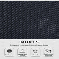 EASYCOMFORT  Set Mobili in PE Rattan da Esterno Giardino 6 pezzi DIvano con Cuscini e Tavolino, Nero