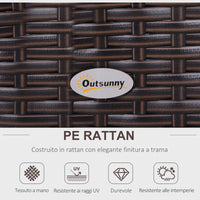 EasyComfort Salotto da Giardino in Rattan PE 6 Pezzi, Divano con Cuscini e Tavolino con Ripiano in Vetro