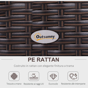 EasyComfort Salotto da Giardino in Rattan PE 6 Pezzi, Divano con Cuscini e Tavolino con Ripiano in Vetro