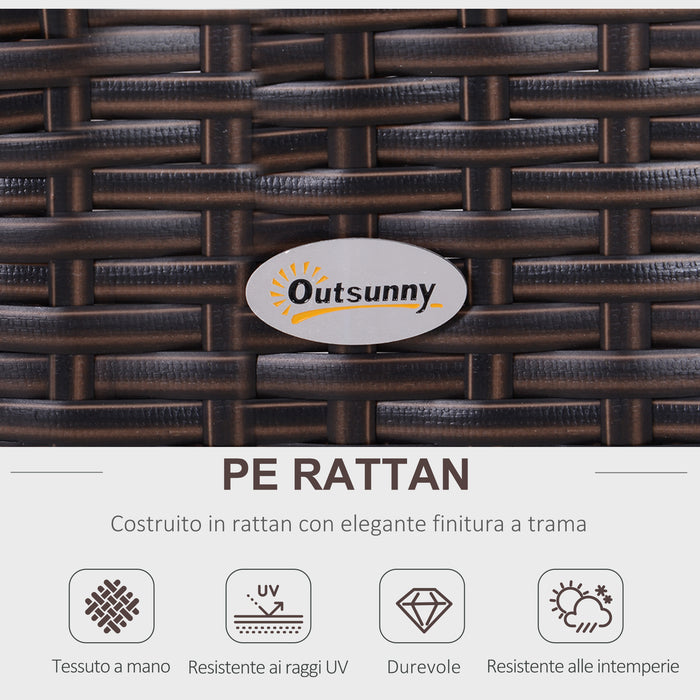 EasyComfort Salotto da Giardino in Rattan PE 6 Pezzi, Divano con Cuscini e Tavolino con Ripiano in Vetro