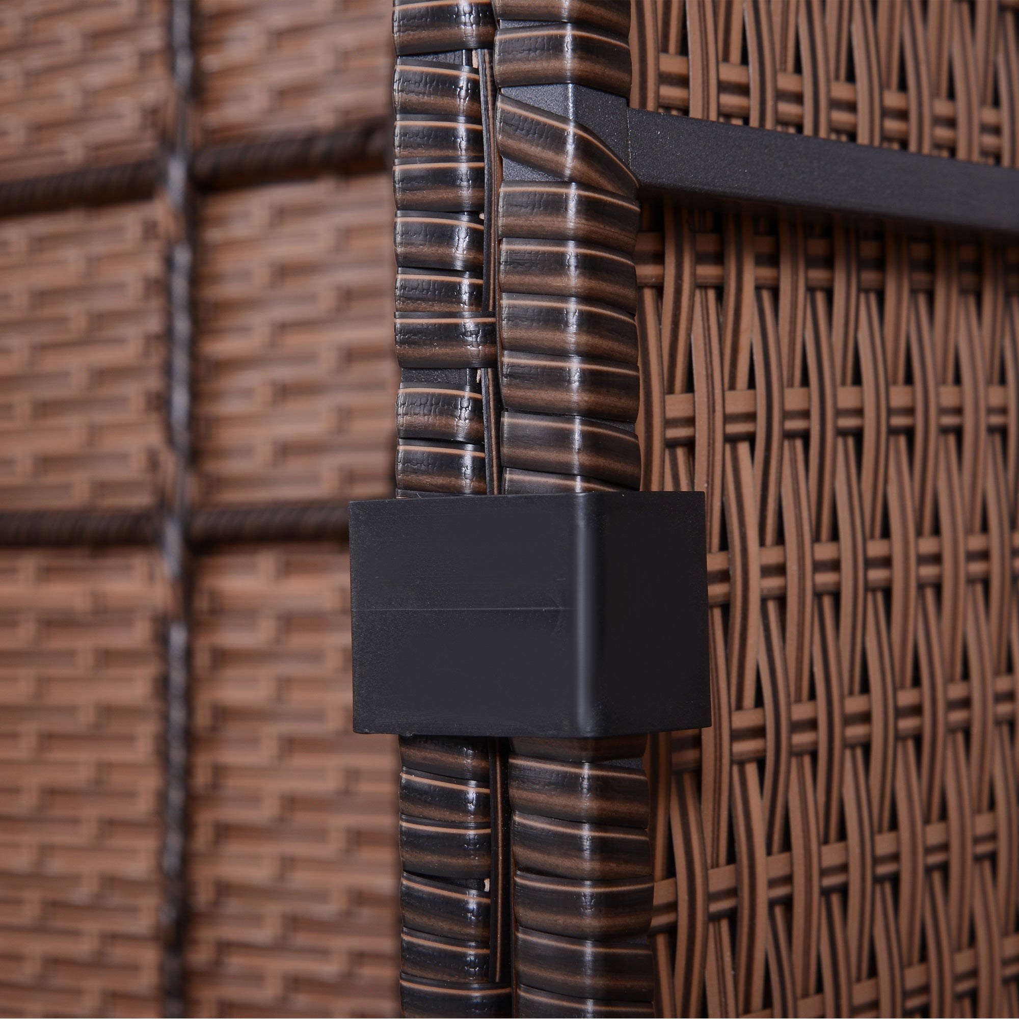 EasyComfort Salotto da Giardino in Rattan PE 6 Pezzi, Divano con Cuscini e Tavolino con Ripiano in Vetro