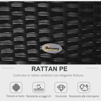 EASYCOMFORT  Mobili da giardino in Rattan Nero con Cuscini Bianchi, Set 5 Pezzi con Tavolino