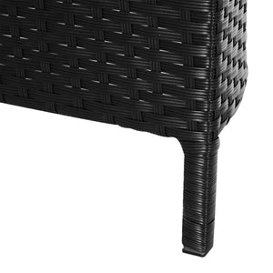 EASYCOMFORT  Mobili da giardino in Rattan Nero con Cuscini Bianchi, Set 5 Pezzi con Tavolino