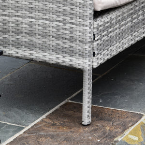 EASYCOMFORT  set mobili da giardino in PE Rattan con 2 Divani 1 Tavolino 2 Sgabelli Grigio