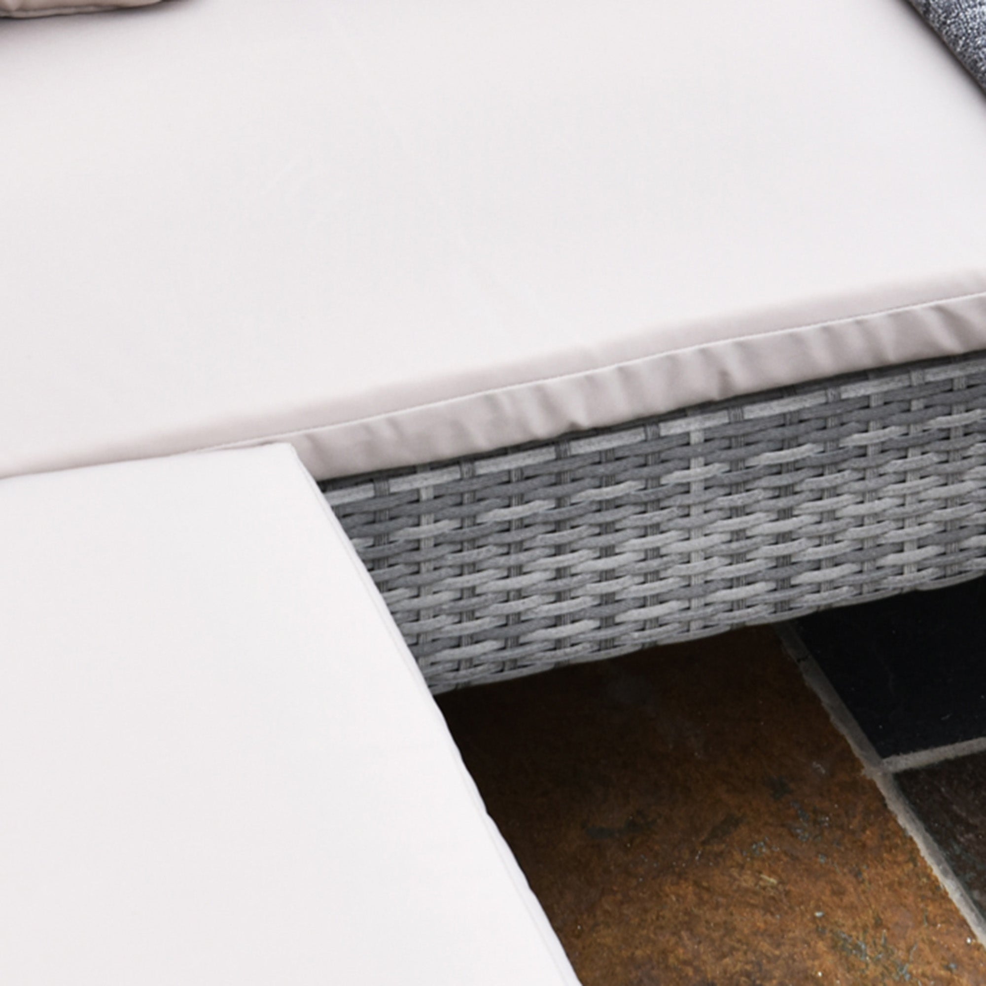 EASYCOMFORT  set mobili da giardino in PE Rattan con 2 Divani 1 Tavolino 2 Sgabelli Grigio