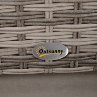 EASYCOMFORT  Salotto da Giardino in PE Rattan 8 Pezzi con Struttura in Alluminio Grigio