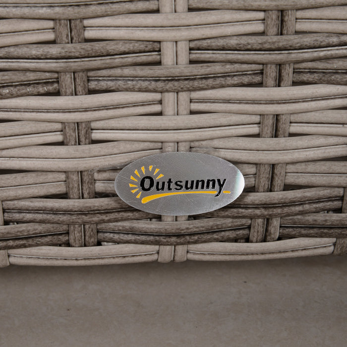 EASYCOMFORT  Salotto da Giardino in PE Rattan 8 Pezzi con Struttura in Alluminio Grigio