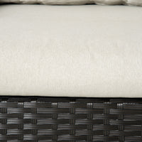 EasyComfort Divano da Giardino 2 Posti in Rattan PE con Cuscini, 132x70x74cm, Marrone