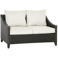 EasyComfort Divano da Giardino 2 Posti in Rattan PE con Cuscini, 132x70x74cm, Marrone