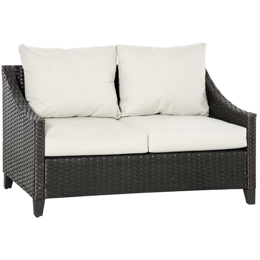 EasyComfort Divano da Giardino 2 Posti in Rattan PE con Cuscini, 132x70x74cm, Marrone