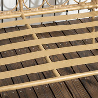 Easycomfort Salotto da Giardino in Rattan Stile Boho con Divano 2 Posti, 2 Poltrone e Tavolino con Vetro