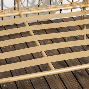 Easycomfort Salotto da Giardino in Rattan Stile Boho con Divano 2 Posti, 2 Poltrone e Tavolino con Vetro