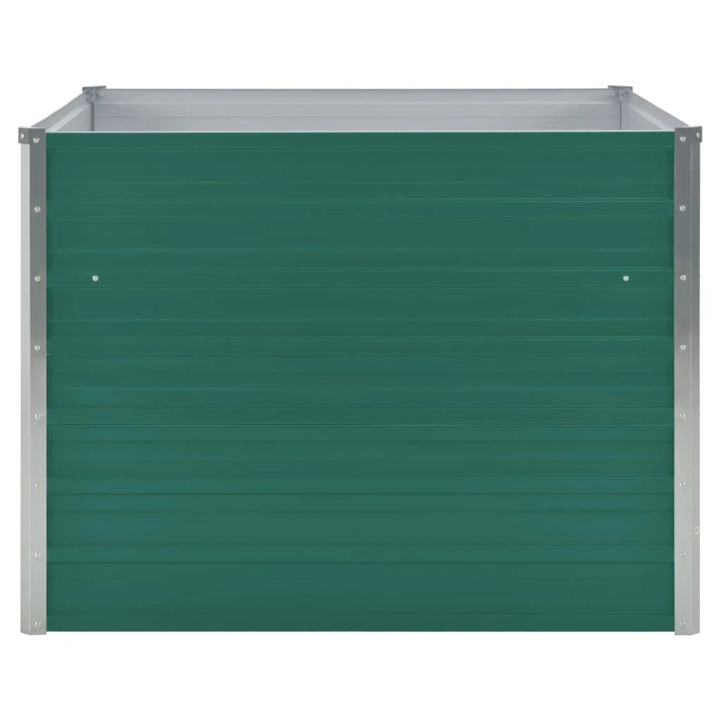 Fioriera rialzata per piante e fiori giardino 100 x 100 x 77 cm acciaio zincato verde 02_0000787