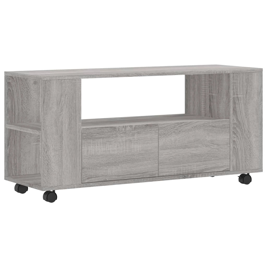 Mobile TV multimediale mensola TV credenza TV sala da pranzo soggiorno camera da letto Sonoma 102 x 34,5 x 43 cm legno ingegnerizzato grigio 02_0028348
