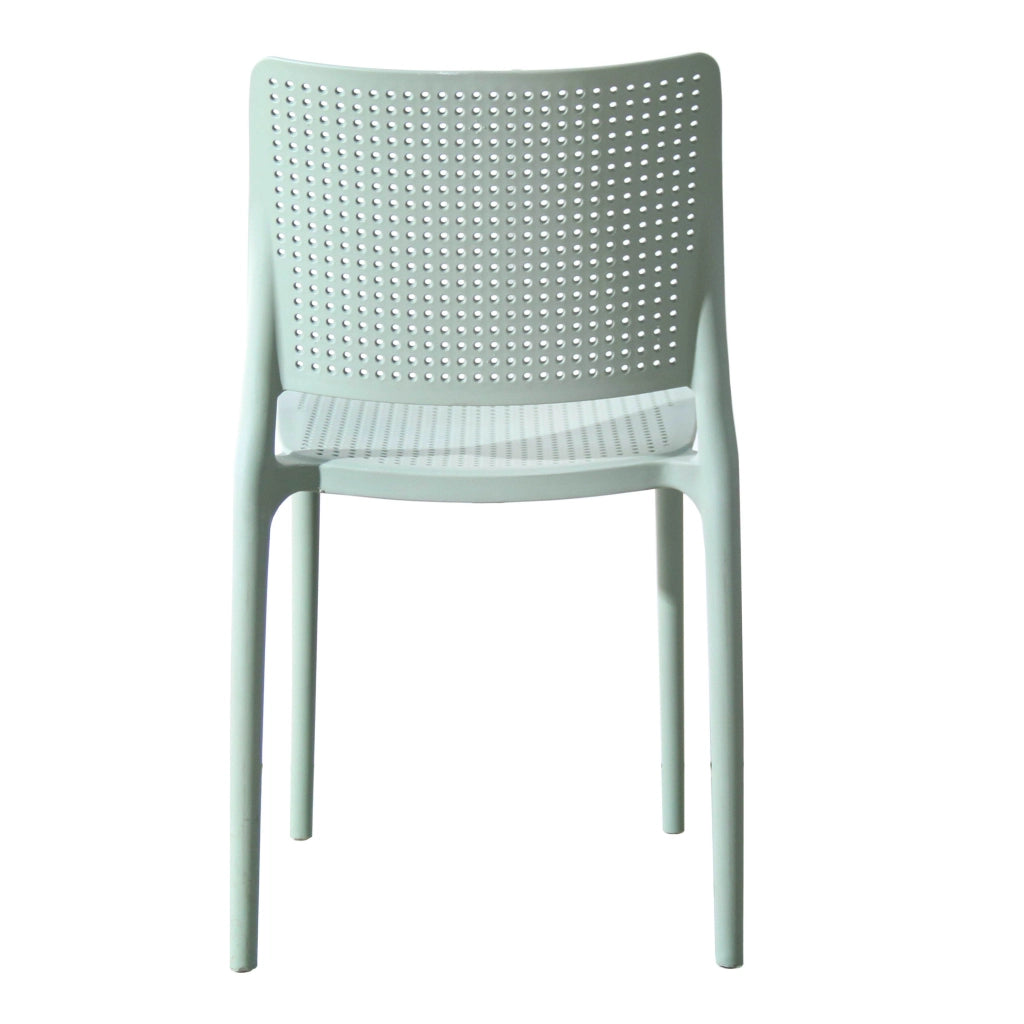 Oviala - Set di 4 sedie da giardino in plastica verde salvia