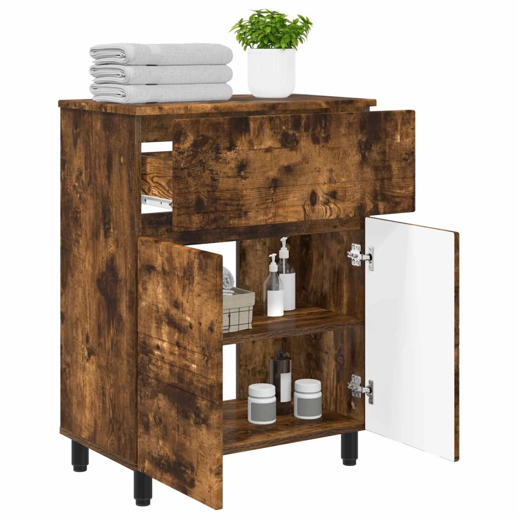 Mobiletto da bagno Rovere Fumo 60 x 35 x 80 cm