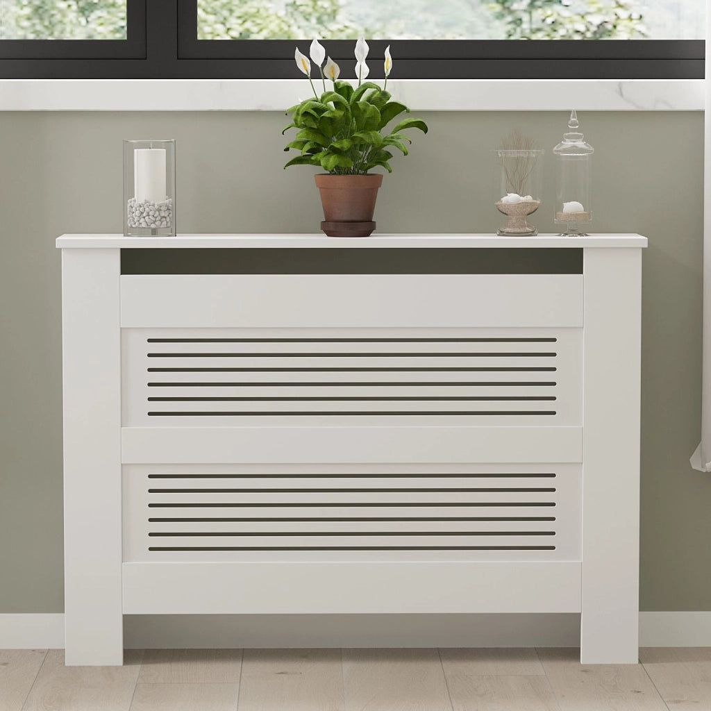 Armadio radiatore in legno "Termora" 112 x 19 x 82 cm - Bianco