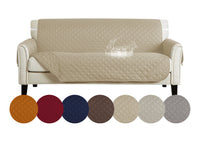 Copridivano Con Braccioli Antimacchia Trapuntato Protettore Impermeabile Salvadivano Idrorepellente Imbottito Con Elastico Antiscivolo Beige - Divano 4 posti