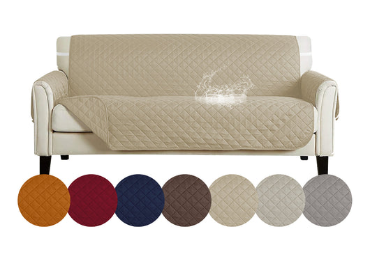 Copridivano Con Braccioli Antimacchia Trapuntato Protettore Impermeabile Salvadivano Idrorepellente Imbottito Con Elastico Antiscivolo Beige - Poltrona 1 posto