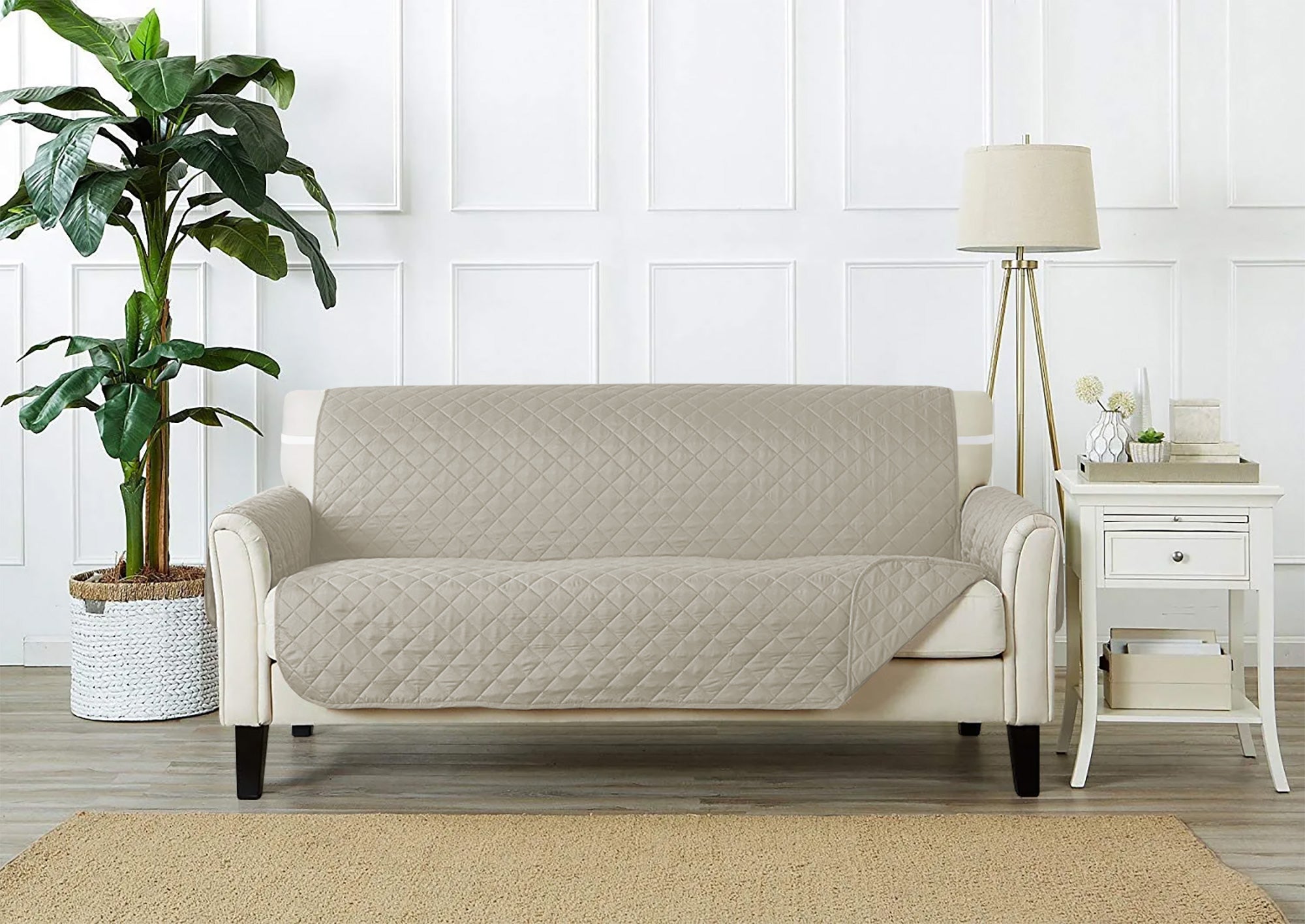 Copridivano Con Braccioli Antimacchia Trapuntato Protettore Impermeabile Salvadivano Idrorepellente Imbottito Con Elastico Antiscivolo Grigio - Poltrona 1 posto