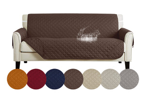 Copridivano Con Braccioli Antimacchia Trapuntato Protettore Impermeabile Salvadivano Idrorepellente Imbottito Con Elastico Antiscivolo Marrone - Poltrona 1 posto