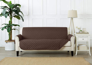 Copridivano Con Braccioli Antimacchia Trapuntato Protettore Impermeabile Salvadivano Idrorepellente Imbottito Con Elastico Antiscivolo Marrone - Poltrona 1 posto