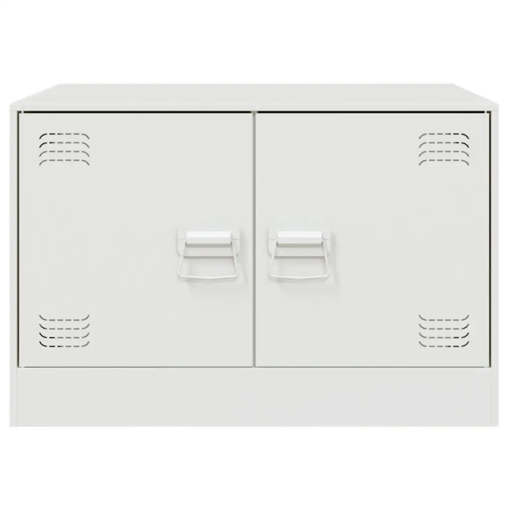 Tavolino da Salotto Bianco 67x50x44 cm in Acciaio