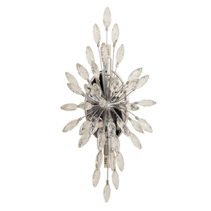 Applique Contemporanea Pavone Acciaio Cromo Cristallo 4 Luci G9