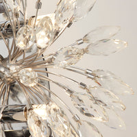 Applique Contemporanea Pavone Acciaio Cromo Cristallo 4 Luci G9