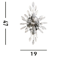 Applique Contemporanea Pavone Acciaio Cromo Cristallo 4 Luci G9