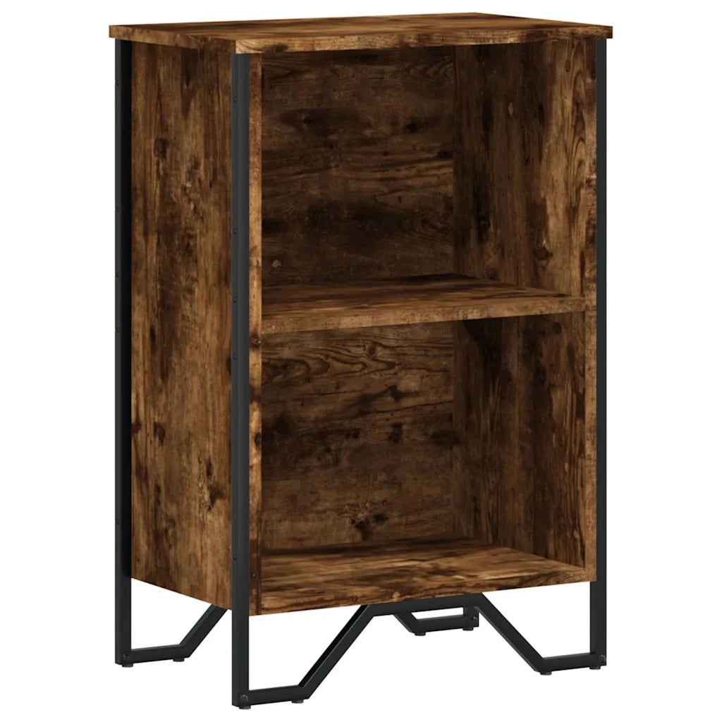 Libreria-Scaffale per Libri-Mobile di Stoccaggio Rovere Fumo 50x31x74,5 cm in Legno Multistrato