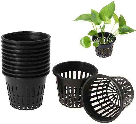 Set di contenitori per piante in hydrocultura, 10 pezzi, in PP, nero, duraturo, ideale per piante da appartamento