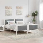 Struttura del Letto Bianco e grigio chiaro 150 x 200 cm 3394317