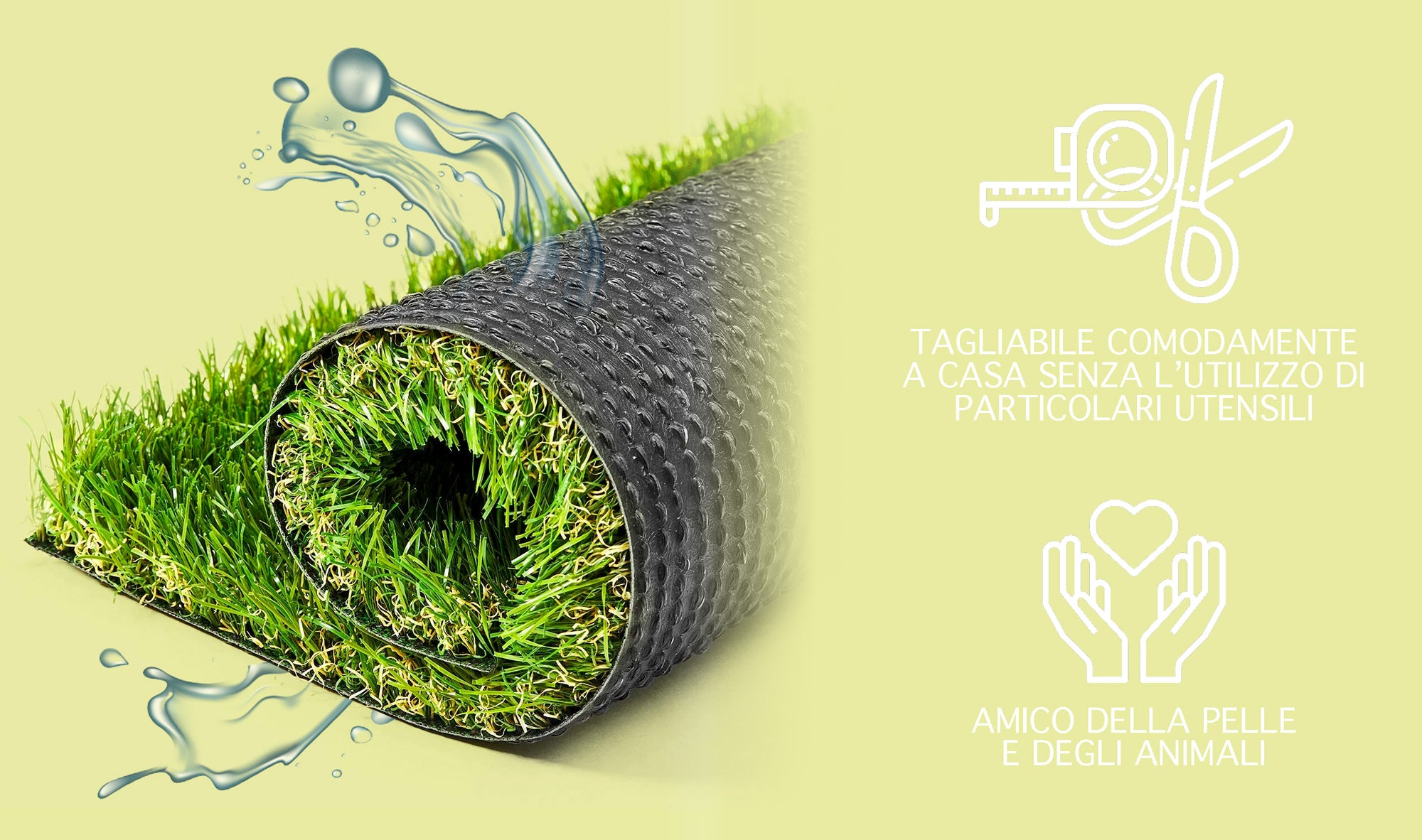 Prato finto erba sintetica tappeto erboso drenante esterno effetto secco 4 cm 50mm - 2x10Metri