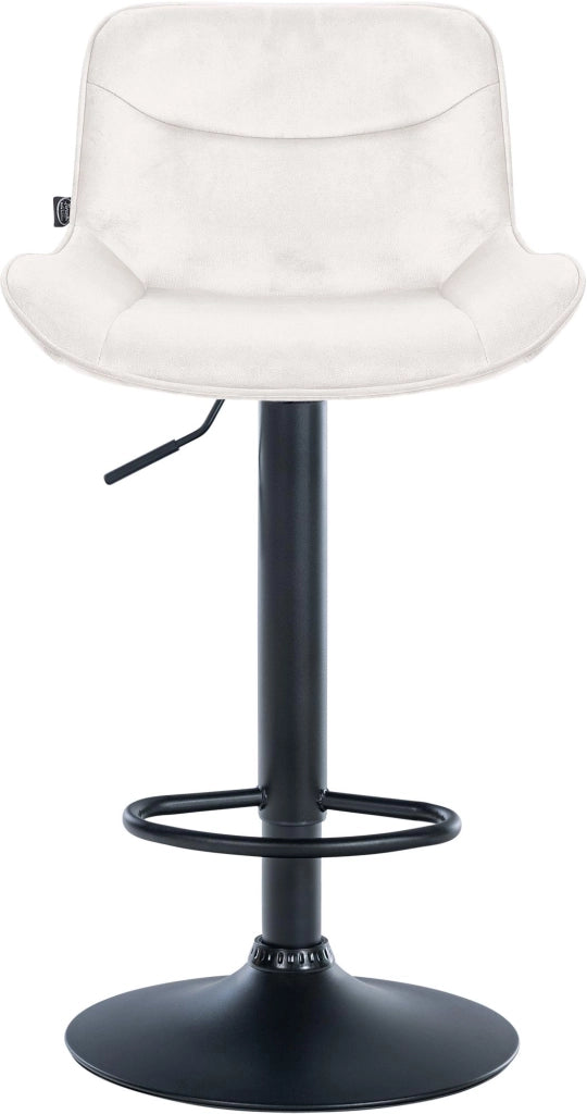 Set di 2 sgabelli da bar Vonore in velluto crema,nero