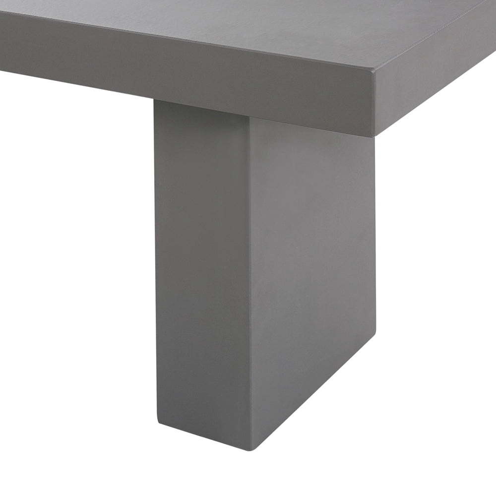 Set da pranzo da giardino Tavolo rettangolare in cemento grigio 2 panche 2 sgabelli 6 posti resistente all'acqua