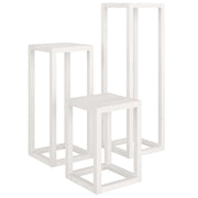 Set Supporti per piante | Sostegno per piante 3 pz Bianco in Legno Massello di Pino