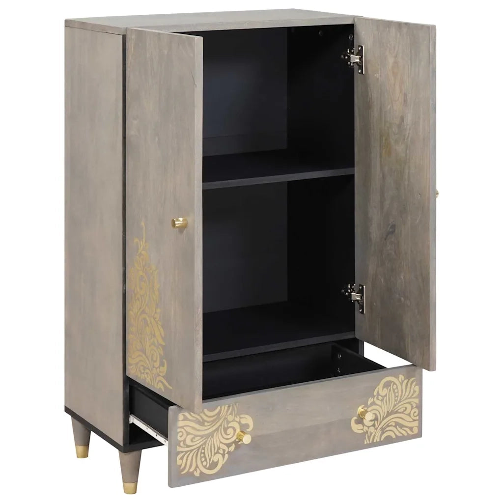 vidaXL Credenza con lo scaffale Grigio e Oro 60 x 33.5 x 100 cm