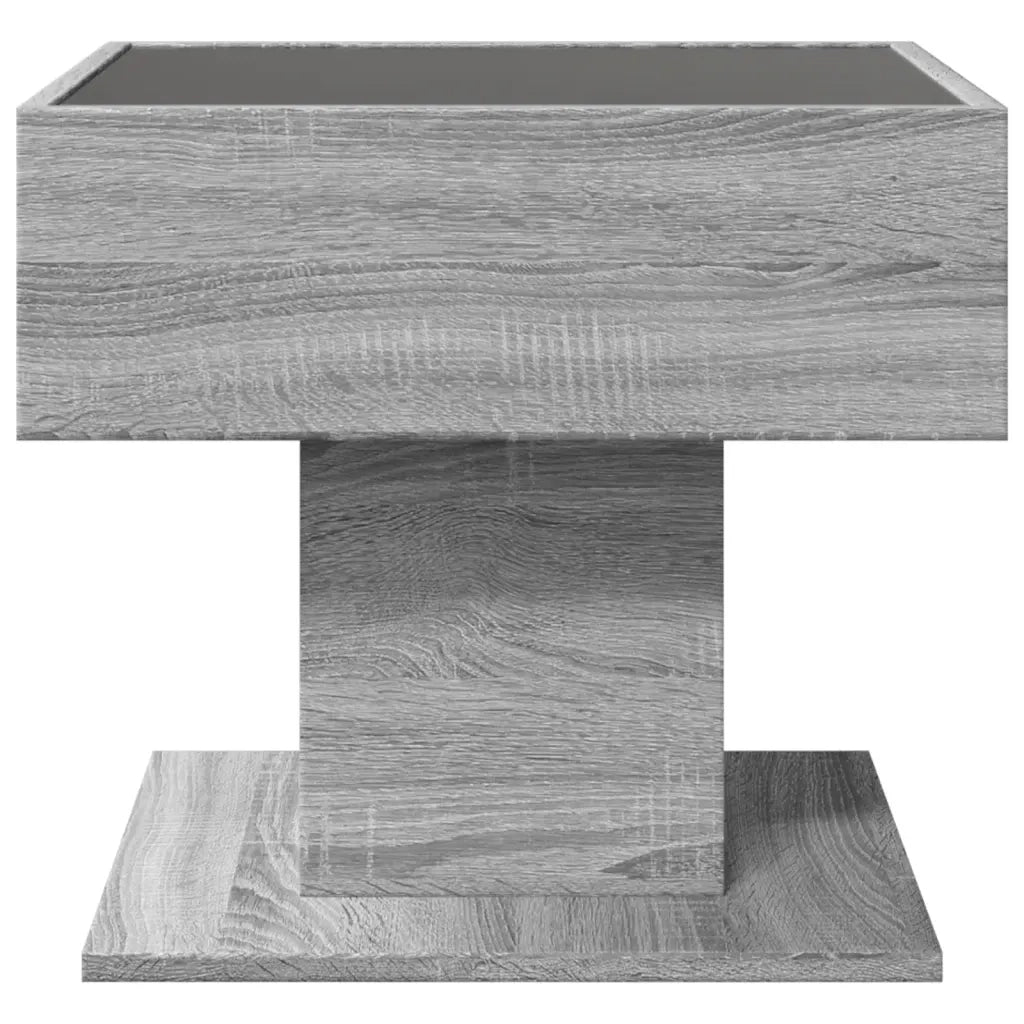 Tavolino Salotto con LED Grigio Sonoma 50x50x45 cm Multistrato