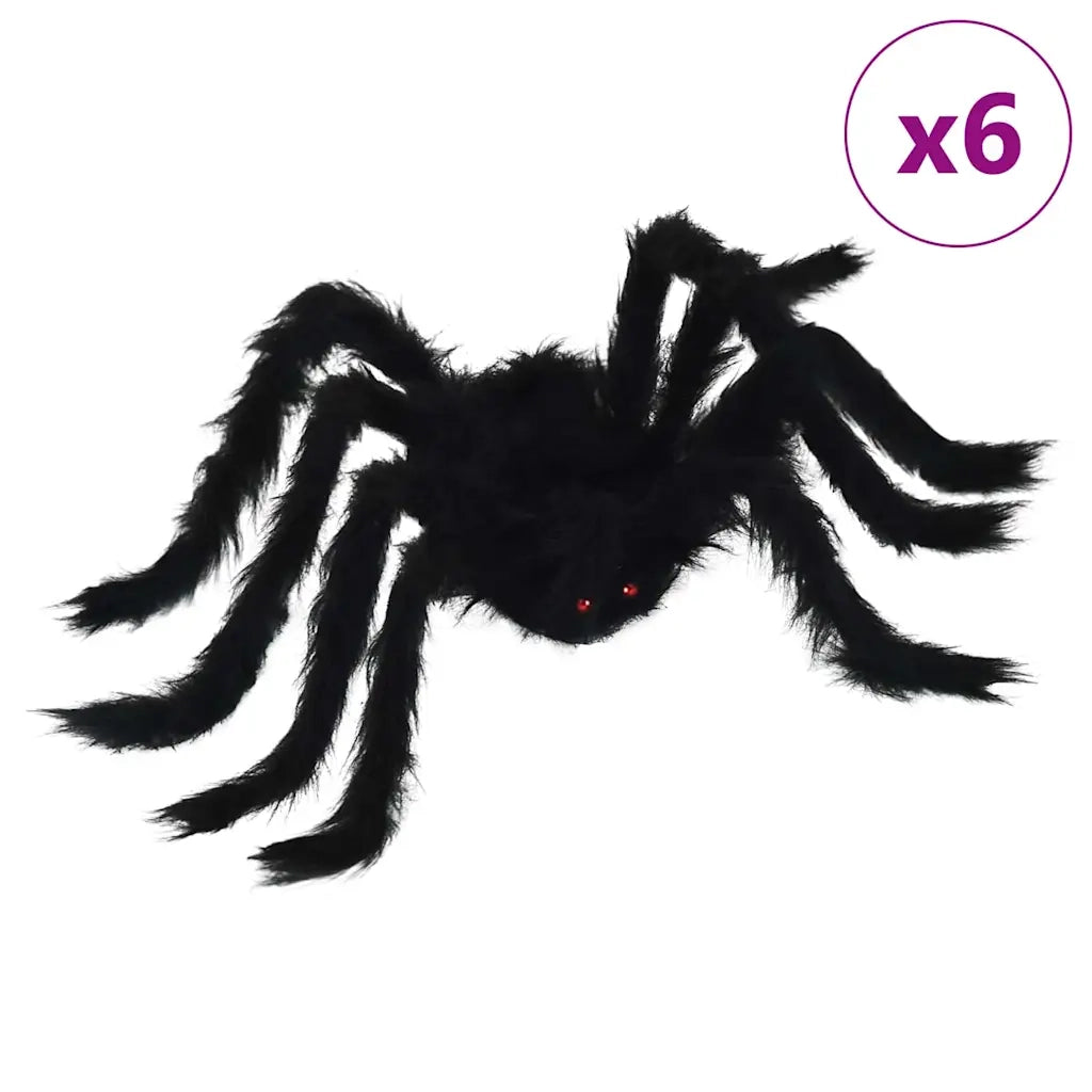 Decorazione Ragno di Halloween 6 pz Nero 75 cm CFW5016955