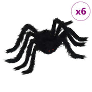 Decorazione Ragno di Halloween 6 pz Nero 75 cm CFW5016955
